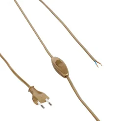 QAZQA Aansluitkabel 80-120cm met schakelaar en stekker goud