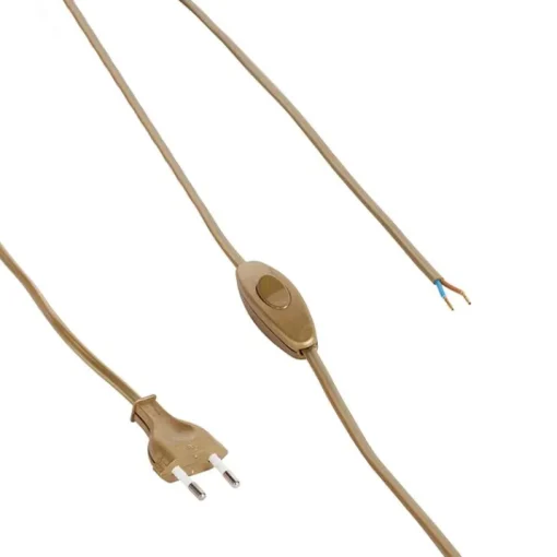 QAZQA Aansluitkabel 80-120cm met schakelaar en stekker goud