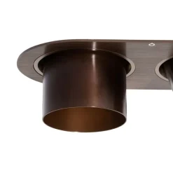 QAZQA Afgeronde inbouwspot donkerbrons GU10 70mm kantelbaar 2-lichts - Installa