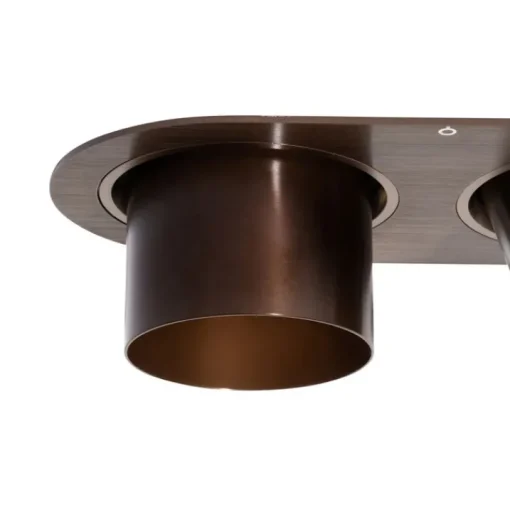QAZQA Afgeronde inbouwspot donkerbrons GU10 70mm kantelbaar 2-lichts - Installa