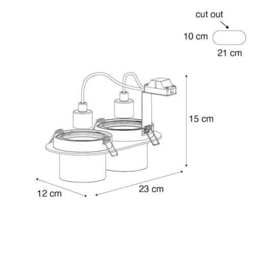 QAZQA Afgeronde inbouwspot donkerbrons GU10 70mm kantelbaar 2-lichts - Installa