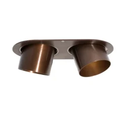 QAZQA Afgeronde inbouwspot donkerbrons GU10 70mm kantelbaar 2-lichts - Installa