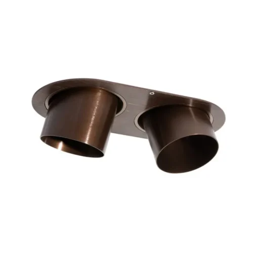 QAZQA Afgeronde inbouwspot donkerbrons GU10 70mm kantelbaar 2-lichts - Installa