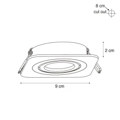 QAZQA Afgeronde inbouwspot wit GU10 50mm draai- en kantelbaar IP44 - Alberto