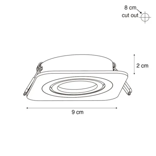 QAZQA Afgeronde inbouwspot wit GU10 50mm draai- en kantelbaar IP44 - Alberto