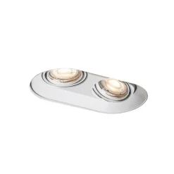 QAZQA Afgeronde inbouwspot wit GU10 50mm 2-lichts - Hubs