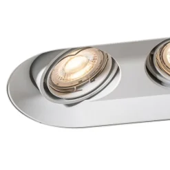 QAZQA Afgeronde inbouwspot wit GU10 50mm 2-lichts - Hubs