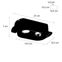QAZQA Afgeronde inbouwspot wit GU10 50mm 2-lichts - Hubs