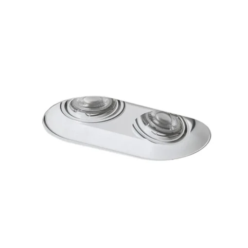 QAZQA Afgeronde inbouwspot wit GU10 50mm 2-lichts - Hubs
