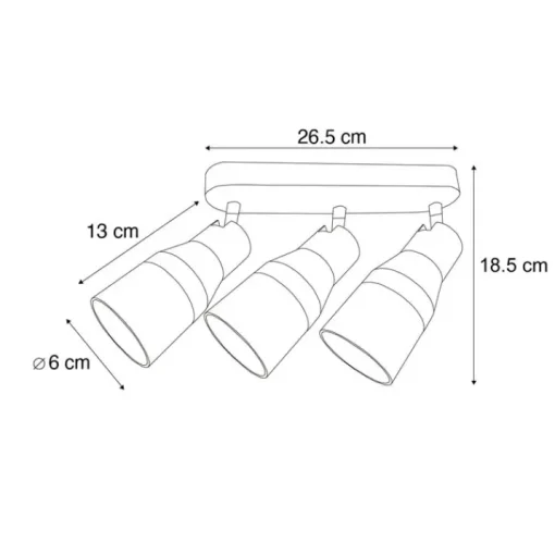 QAZQA Afgeronde plafondspot beige GU10 50mm 3-lichts - Stanley