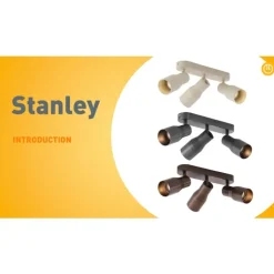 QAZQA Afgeronde plafondspot beige GU10 50mm 3-lichts - Stanley