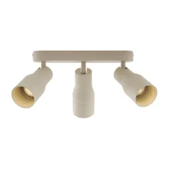 QAZQA Afgeronde plafondspot beige GU10 50mm 3-lichts - Stanley