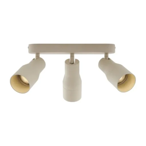 QAZQA Afgeronde plafondspot beige GU10 50mm 3-lichts - Stanley