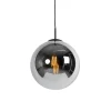 QAZQA Art Deco hanglamp zwart met smoke glas 30 cm - Pallon