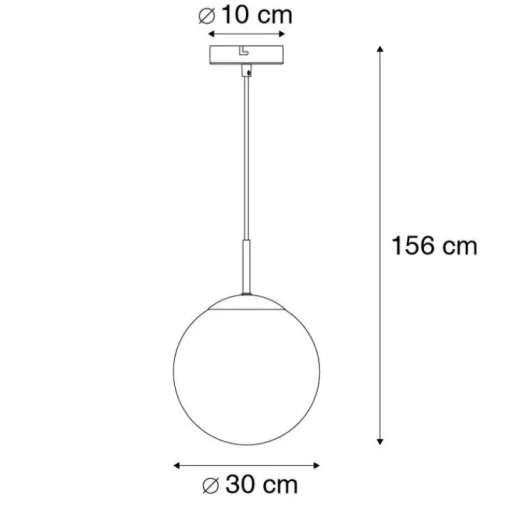 QAZQA Art Deco hanglamp zwart met smoke glas 30 cm - Pallon