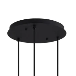 QAZQA Art deco hanglamp zwart met smoke glas 3-lichts - Douglass