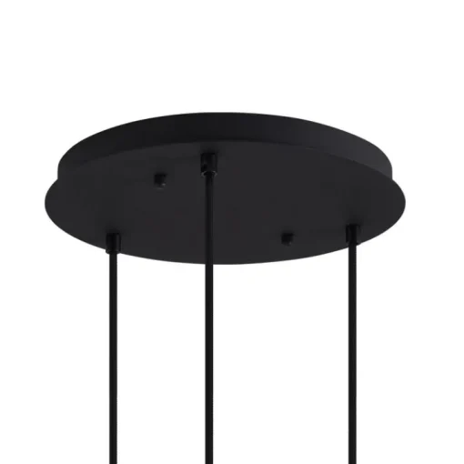 QAZQA Art deco hanglamp zwart met smoke glas 3-lichts - Douglass