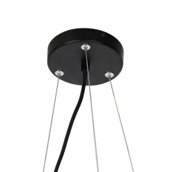 QAZQA Art Deco hanglamp zwart met smoke glas 12-lichts - David