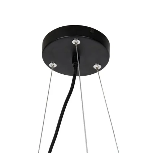 QAZQA Art Deco hanglamp zwart met smoke glas 12-lichts - David