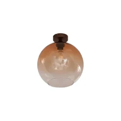 QAZQA Art Deco plafondlamp donkerbrons met bruin glas - Sandra