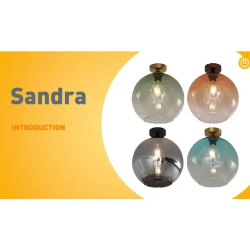 QAZQA Art Deco plafondlamp donkerbrons met bruin glas - Sandra