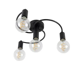 QAZQA Art deco plafondlamp zwart 4-lichts - Facil