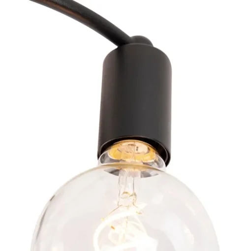 QAZQA Art deco plafondlamp zwart 4-lichts - Facil