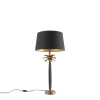 QAZQA Art Deco tafellamp brons met zwarte kap 35 cm - Areka