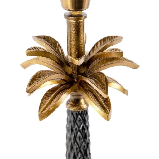 QAZQA Art Deco tafellamp brons met zwarte kap 35 cm - Areka