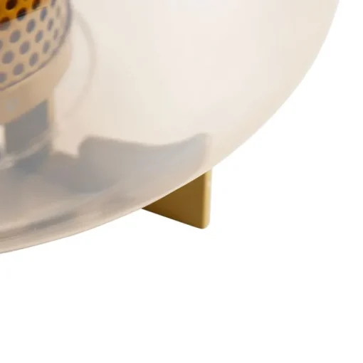QAZQA Art deco tafellamp goud met amber glas 30 cm - Kevin