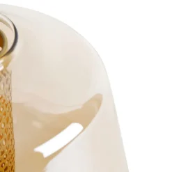 QAZQA Art deco tafellamp goud met amber glas 30 cm - Kevin