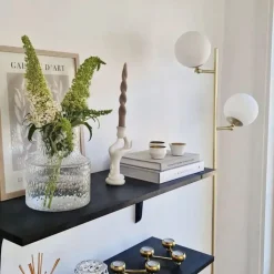 QAZQA Art Deco vloerlamp goud met mat glas 2-lichts - Pallon