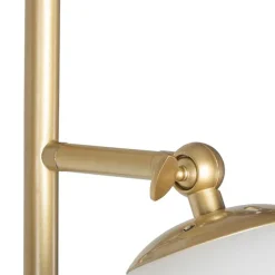 QAZQA Art Deco vloerlamp goud met mat glas 2-lichts - Pallon