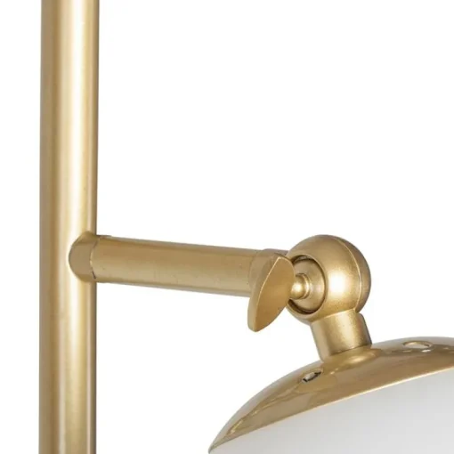 QAZQA Art Deco vloerlamp goud met mat glas 2-lichts - Pallon