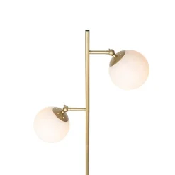 QAZQA Art Deco vloerlamp goud met mat glas 2-lichts - Pallon