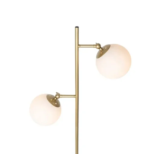 QAZQA Art Deco vloerlamp goud met mat glas 2-lichts - Pallon