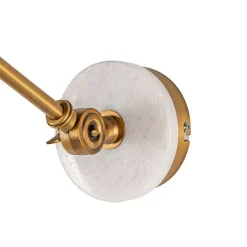 QAZQA Art Deco wandlamp brons met marmer en amber glas - Nina