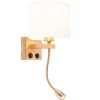 QAZQA Art deco wandlamp koper met witte kap - Brescia