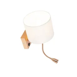 QAZQA Art deco wandlamp koper met witte kap - Brescia