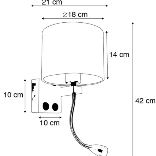 QAZQA Art deco wandlamp koper met zwarte kap - Brescia