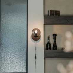 QAZQA Art Deco wandlamp zwart en smoke glas - Flore