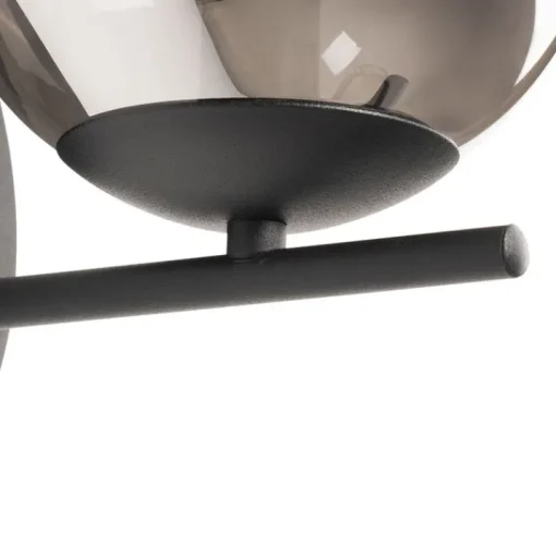 QAZQA Art Deco wandlamp zwart en smoke glas - Flore