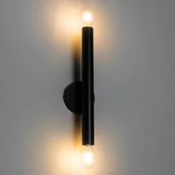 QAZQA Art Deco wandlamp zwart 2-lichts - Tubi