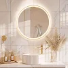 QAZQA Badkamerspiegel goud 70 cm incl. LED met touch dimmer - Miral