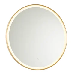 QAZQA Badkamerspiegel goud 70 cm incl. LED met touch dimmer - Miral