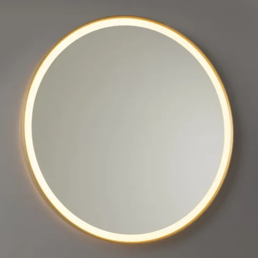 QAZQA Badkamerspiegel goud 70 cm incl. LED met touch dimmer - Miral