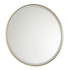 QAZQA Badkamerspiegel goud 70 cm incl. LED met touch dimmer - Miral
