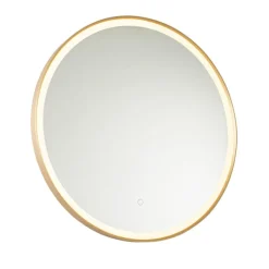 QAZQA Badkamerspiegel goud 70 cm incl. LED met touch dimmer - Miral