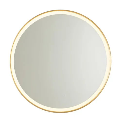 QAZQA Badkamerspiegel goud 70 cm incl. LED met touch dimmer - Miral