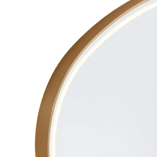 QAZQA Professional Badkamerspiegel goud incl. LED met touch dimmer ovaal - Miral